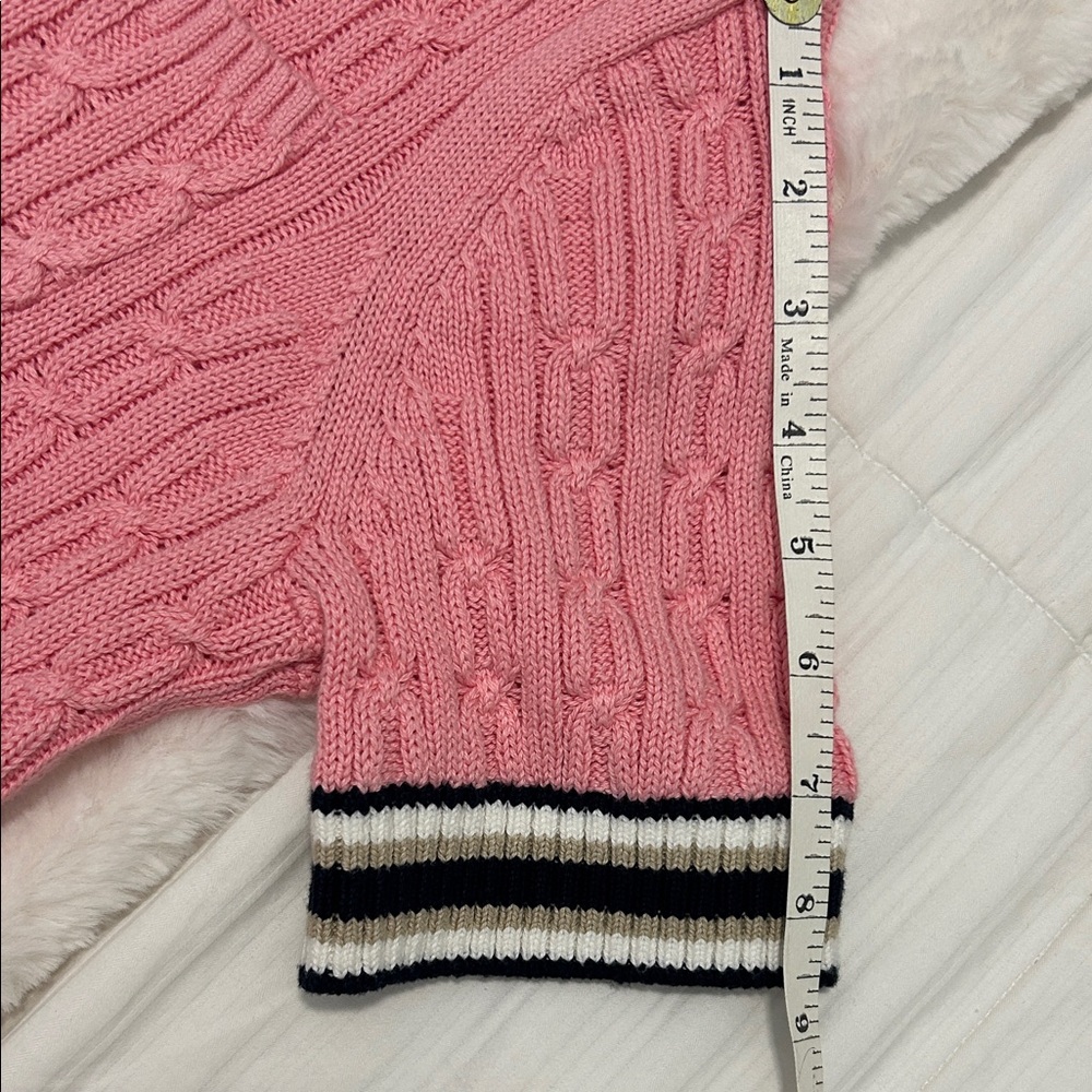 Tommy Hilfiger Pink Preppy Cable Knit Sweater Size Medium NWOT Casual - Picture 9 of 9